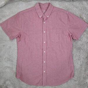 Jack Threads Shirt Mens Medium Red Button Down Short Sleeve 100% Cotton